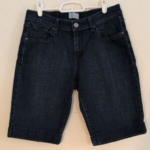 Levi's 515 Bermuda Shorts Dark Blue Wash Denim Jean Studded Pockets - Size 6